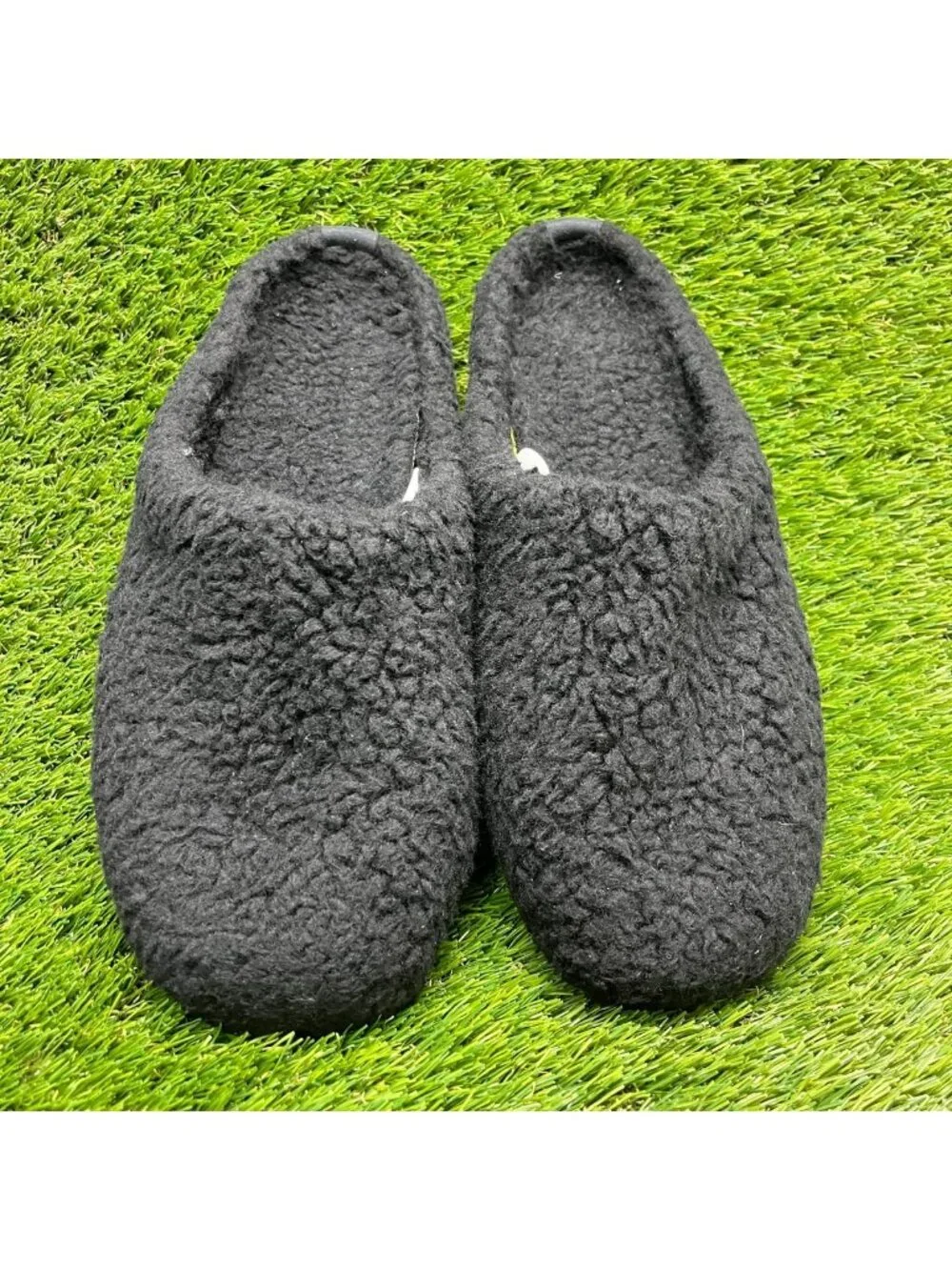 Allbirds Wool Slippers Mens Size 9 Black Casual Walking Slip-On Fluff Shoes